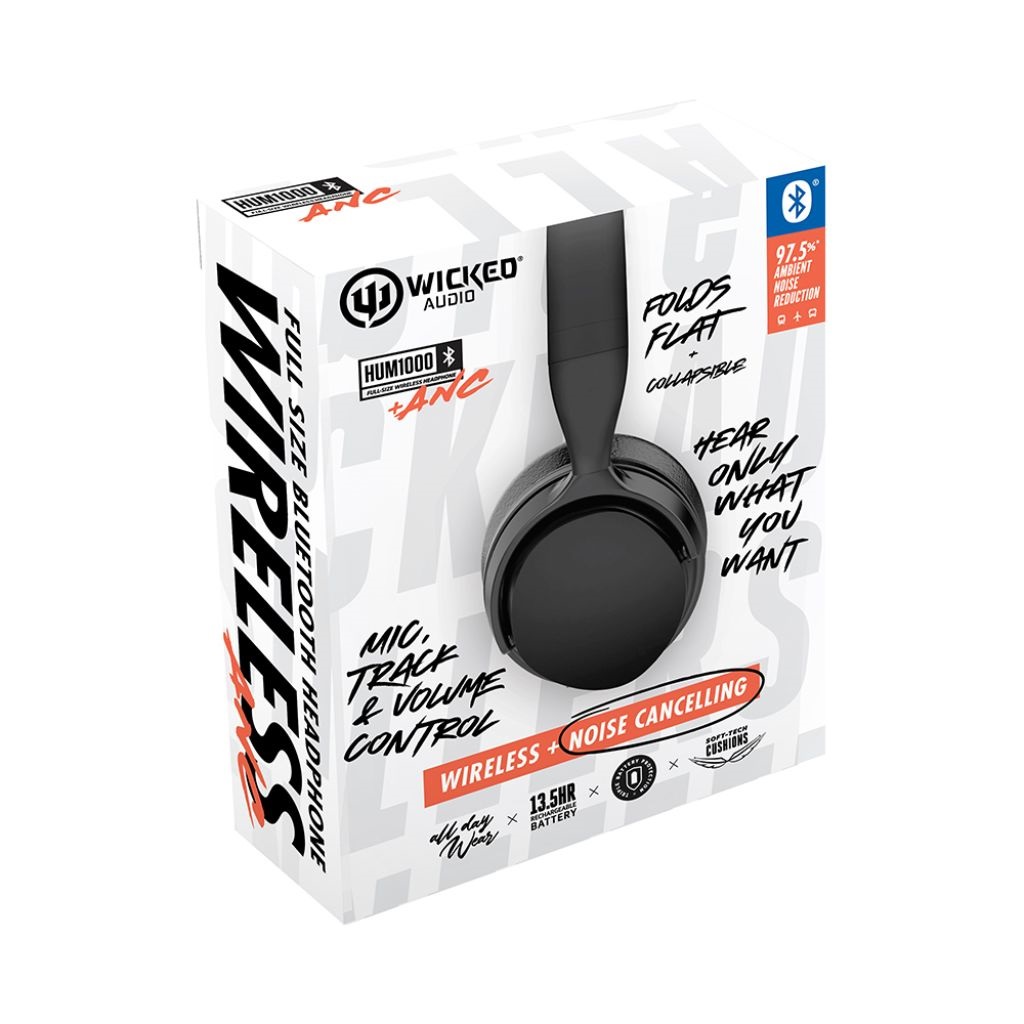 Wicked Audio HUM 1000 Noise Cancelling Wireless Headphones Techstop
