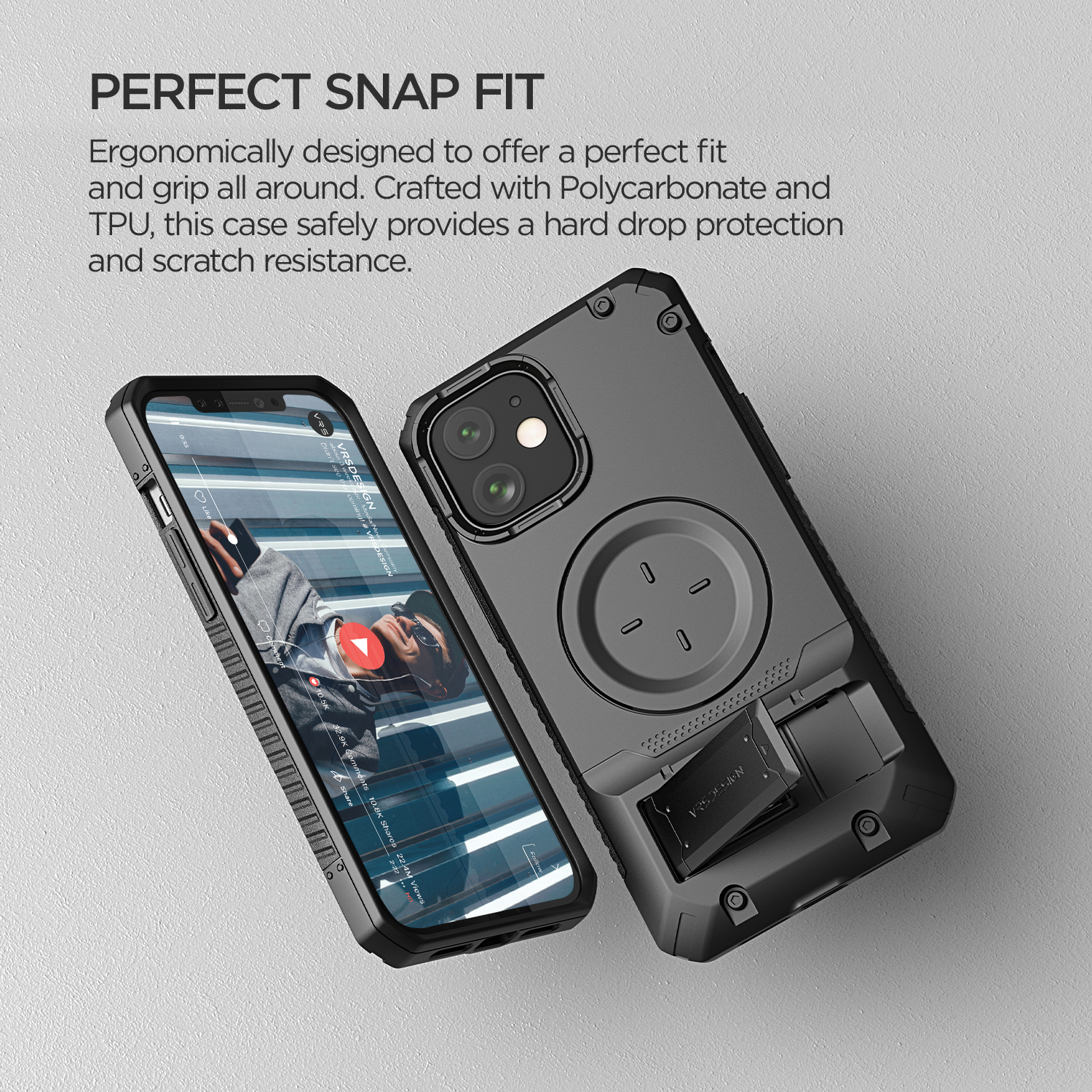 VRS Quickstand Pro Magsafe iPhone 13 Metal Black
