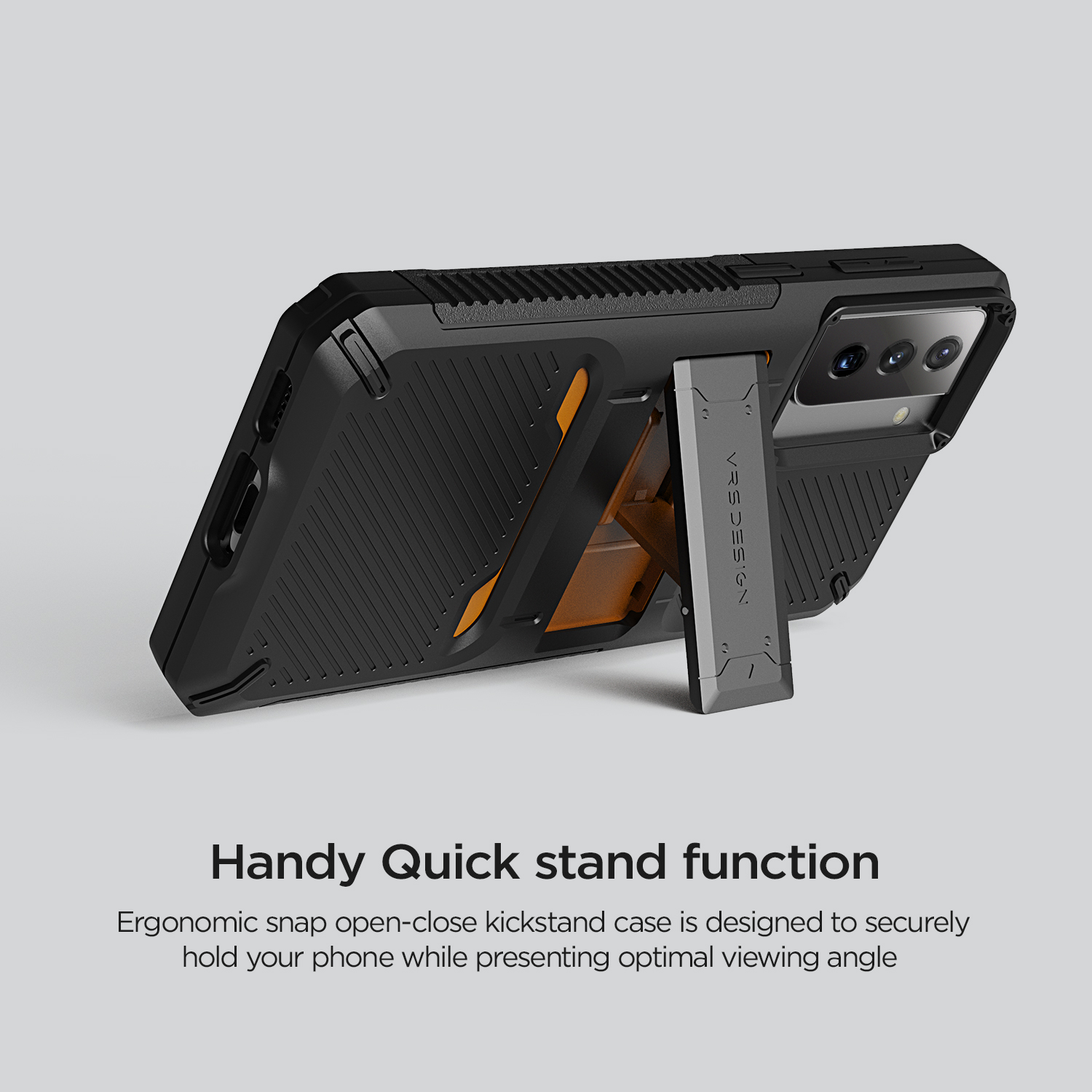 VRS Quickstand Pro Galaxy S21 Plus Black Metal Black