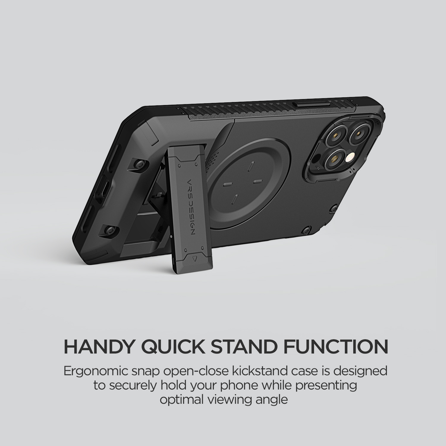 VRS Quickstand Pro Magsafe iPhone 13 Pro Max Metal Black