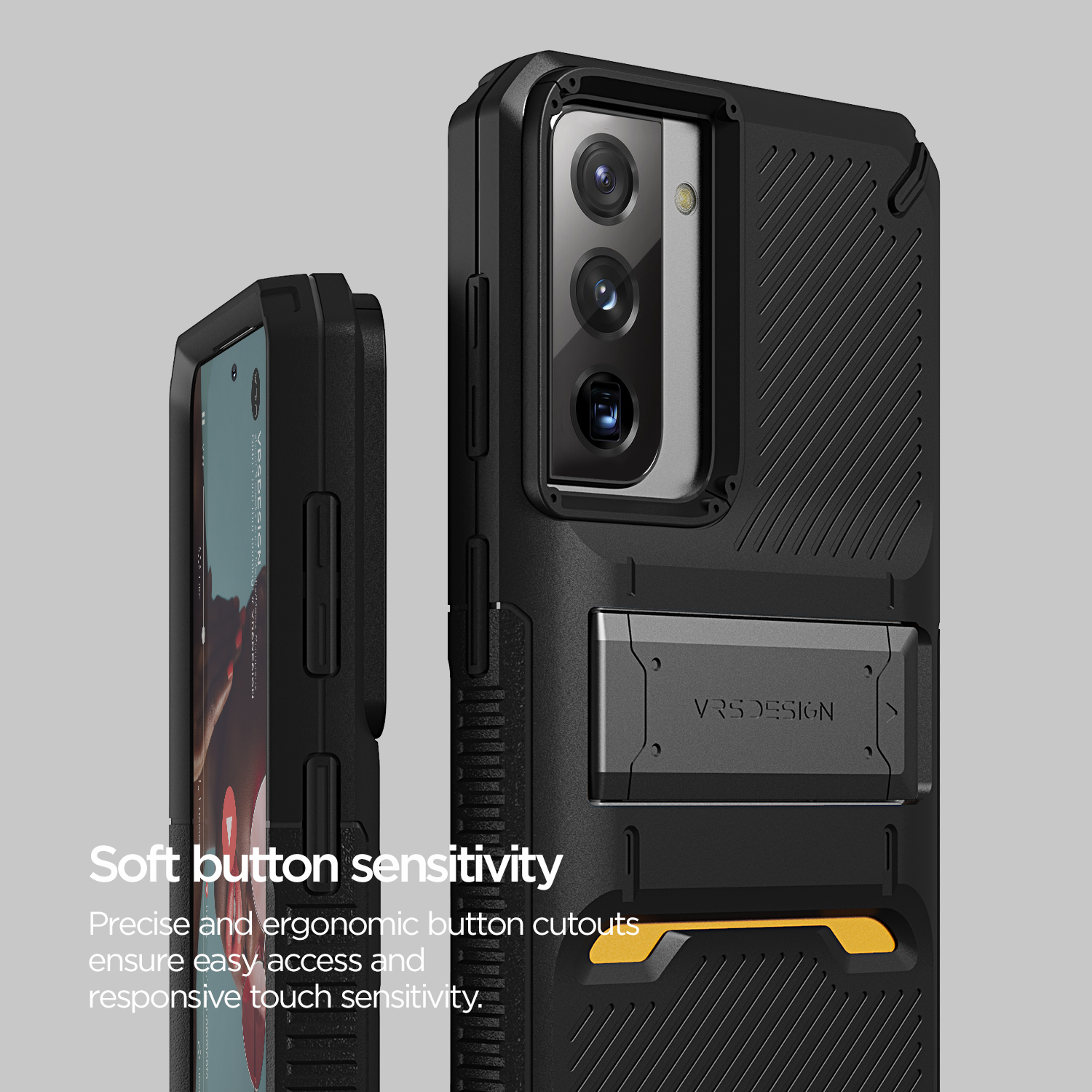 VRS Quickstand Pro Galaxy S21 Plus Black Metal Black