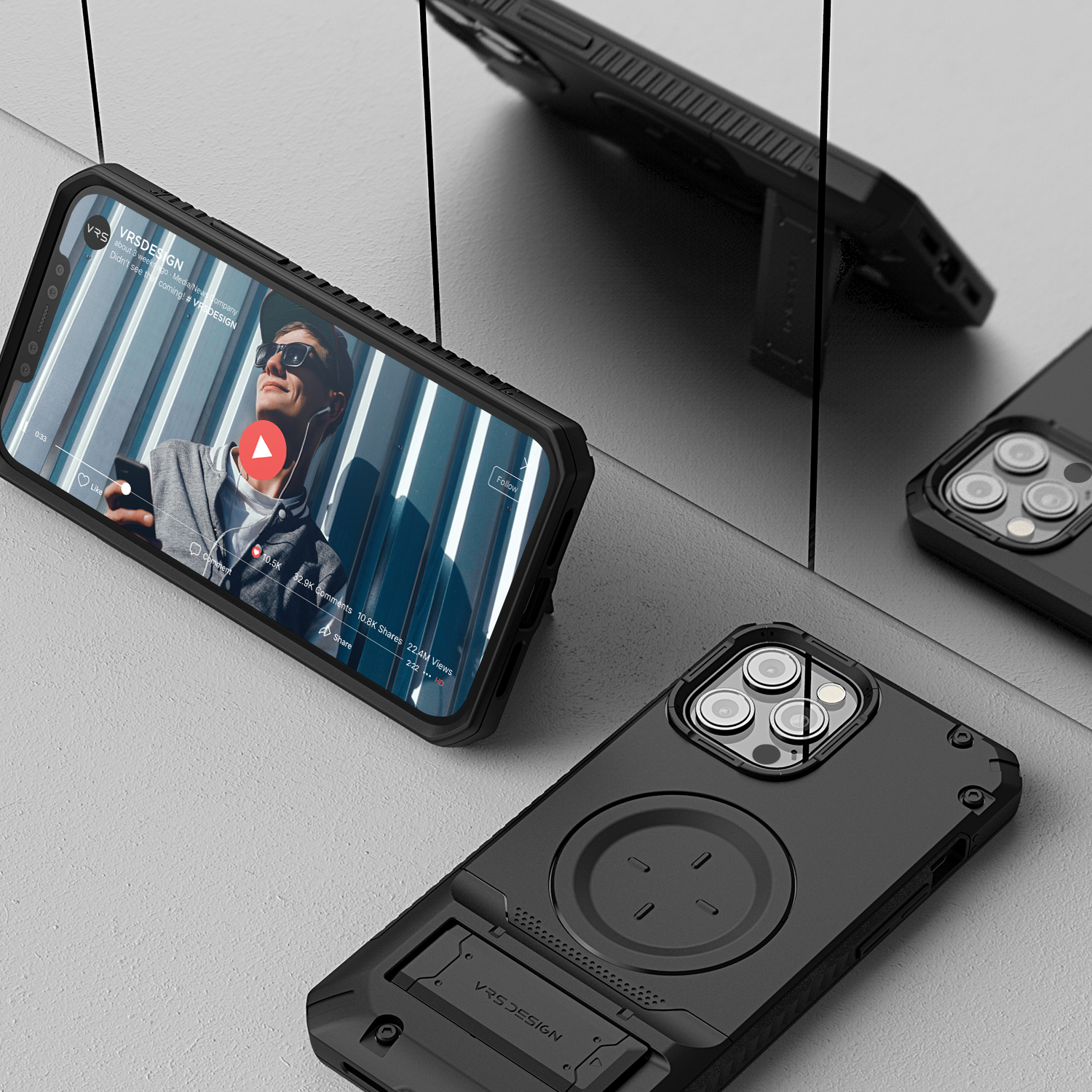 VRS Quickstand Pro Magsafe iPhone 13 Pro Max Metal Black