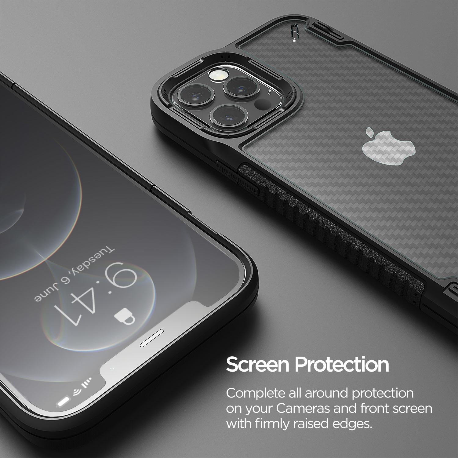VRS Crystal Mix Pro iPhone 12/12 Pro Black Carbon